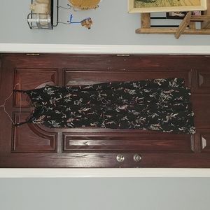 Torrid long floral sundress with tie back size 1 black